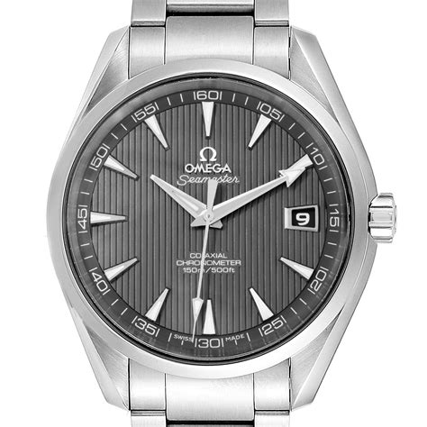 omega seamaster aqua terra grey dial stainless steel mens watch|omega aqua terra 150m thickness.